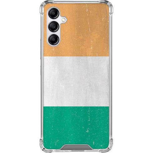 Ivory Coast Flag Distressed Galaxy A14 5G Clear Case